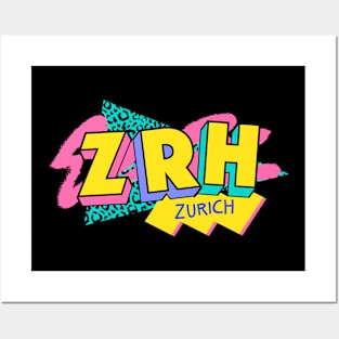 Zurich, Switzerland Retro 90s Logo Posters and Art